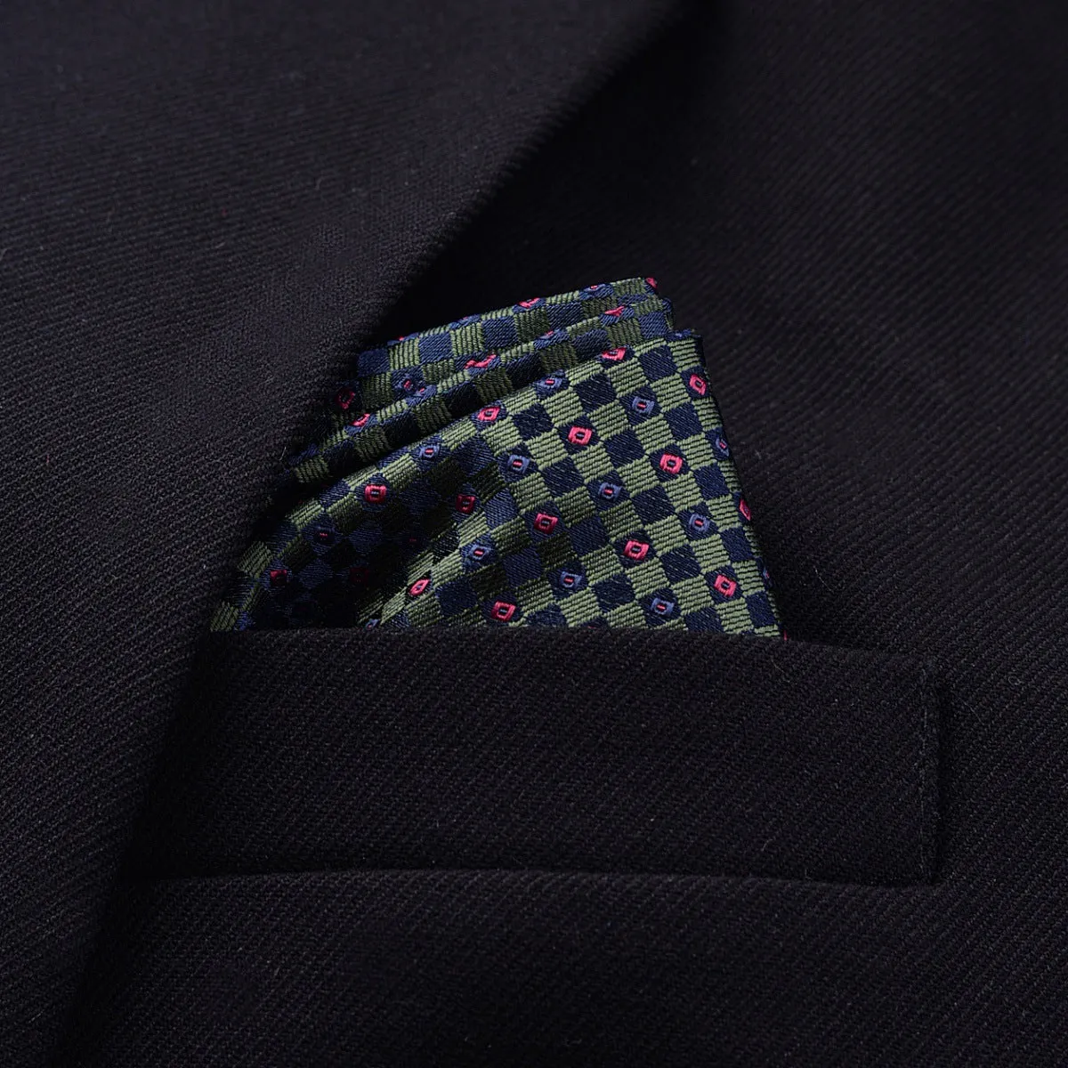 Men's jacquard pocket square 23x23cm patterned square scarf with 50 colour options