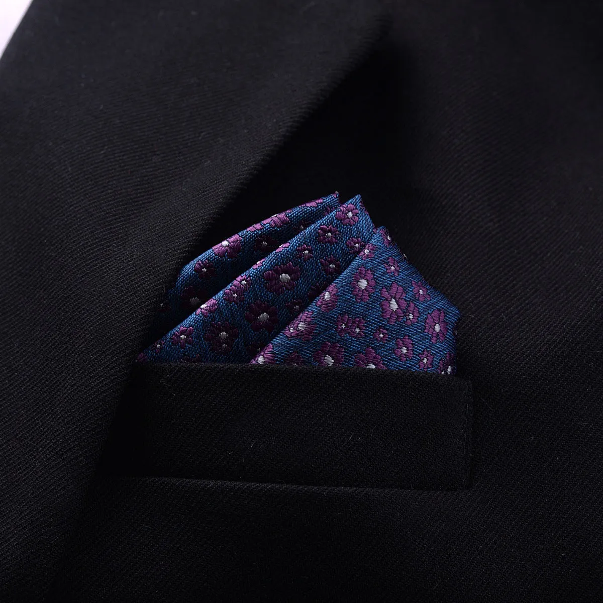 Men's jacquard pocket square 23x23cm patterned square scarf with 50 colour options
