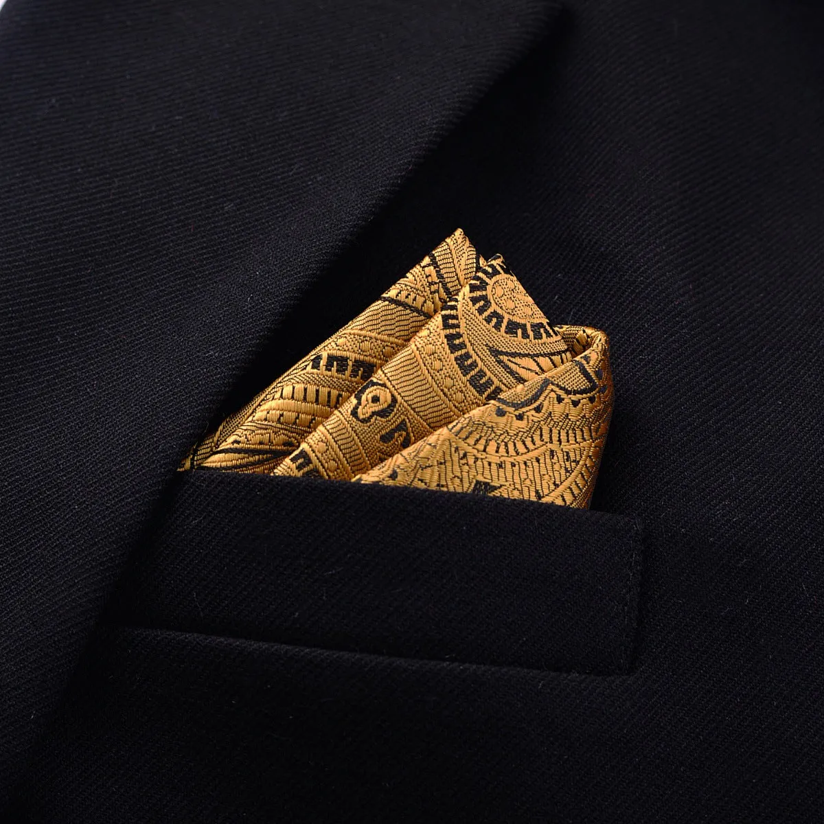 Men's jacquard pocket square 23x23cm patterned square scarf with 50 colour options
