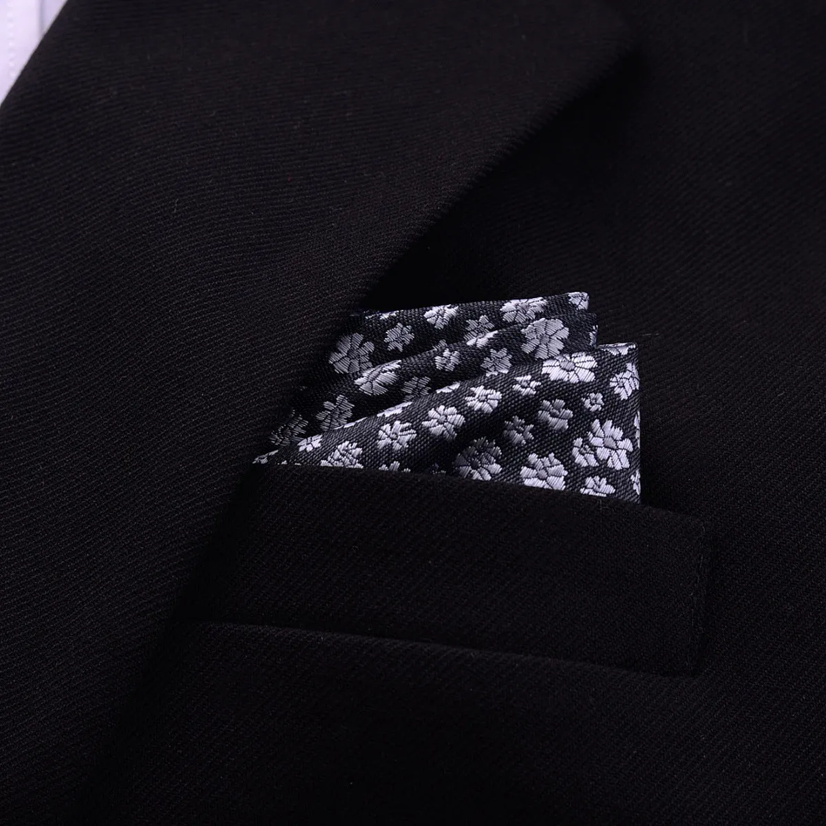 Men's jacquard pocket square 23x23cm patterned square scarf with 50 colour options