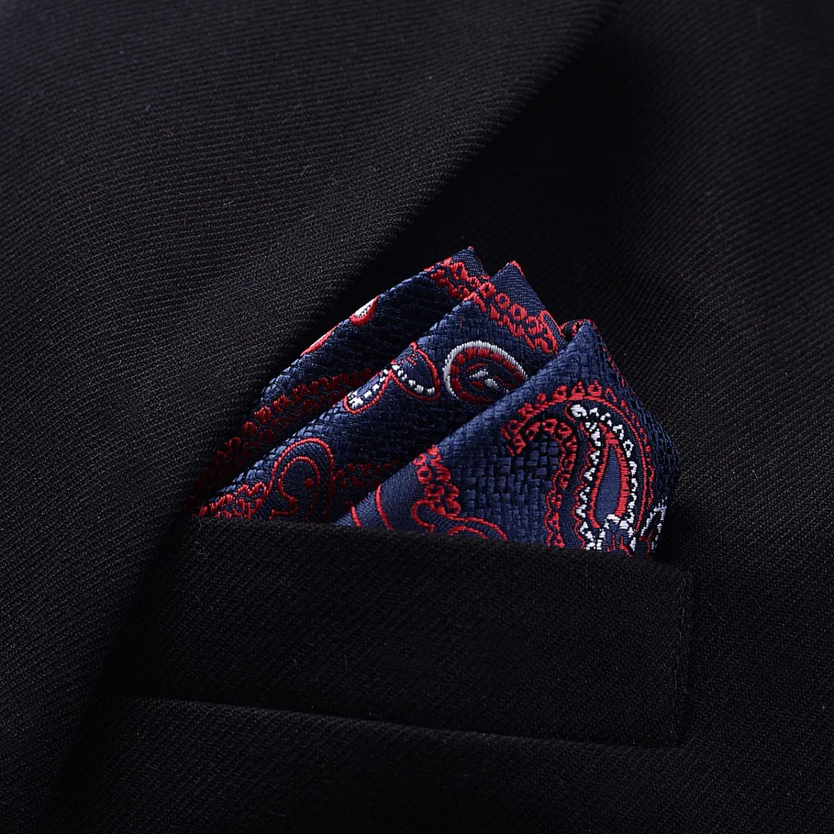 Men's jacquard pocket square 23x23cm patterned square scarf with 50 colour options