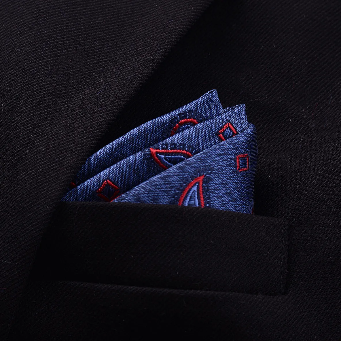 Men's jacquard pocket square 23x23cm patterned square scarf with 50 colour options