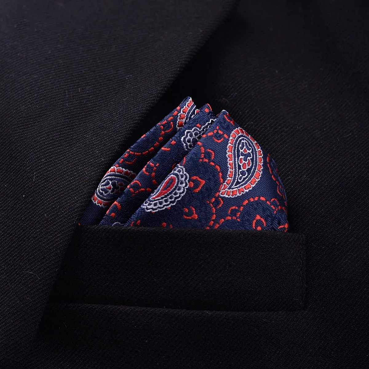 Men's jacquard pocket square 23x23cm patterned square scarf with 50 colour options