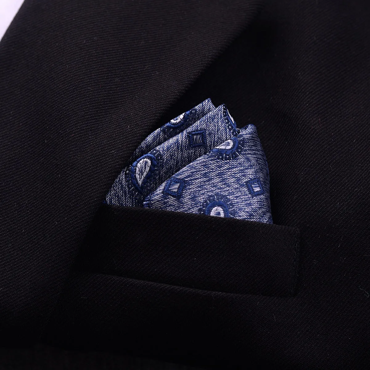 Men's jacquard pocket square 23x23cm patterned square scarf with 50 colour options