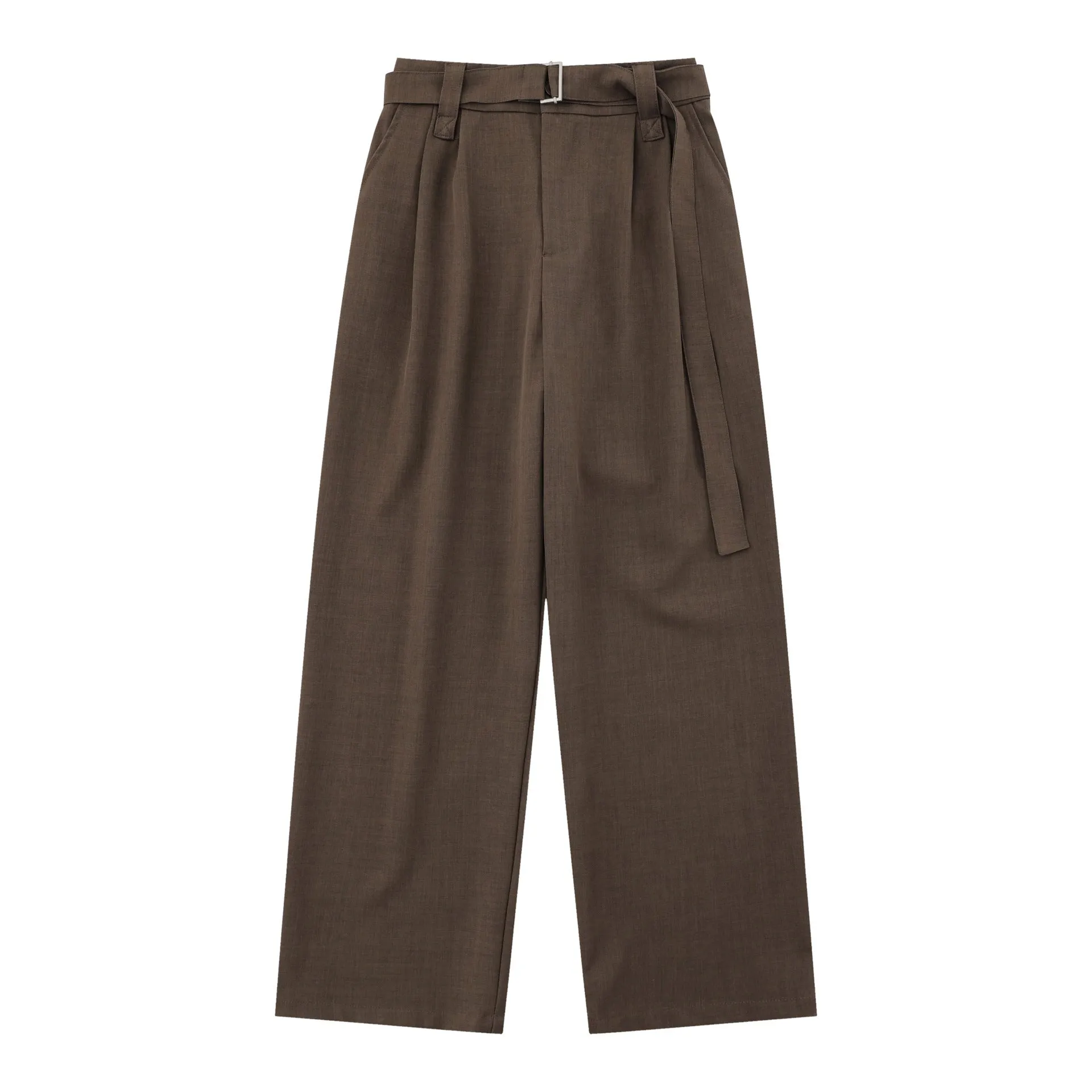 Women's loose high waist wide-legged trousers in black and brown colours