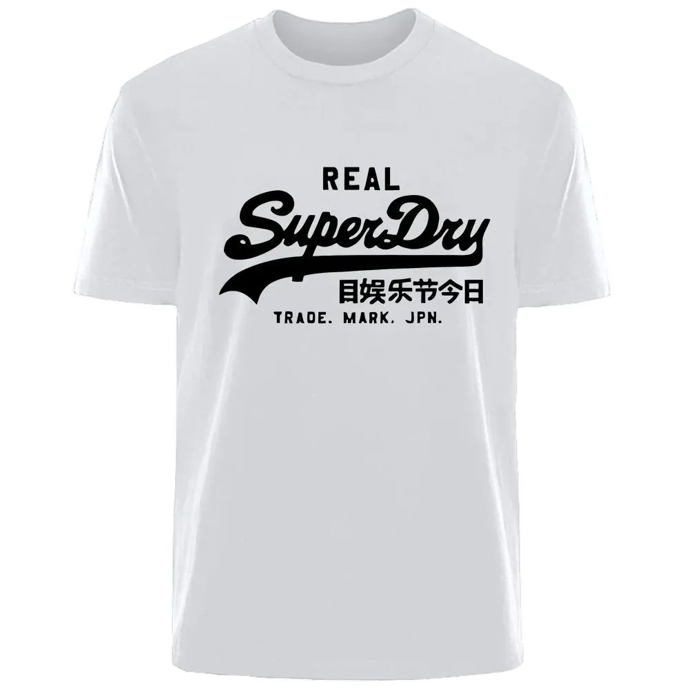 Retro men's pure cotton short sleeve T-shirt in white and black, sizes XS to 3XL
