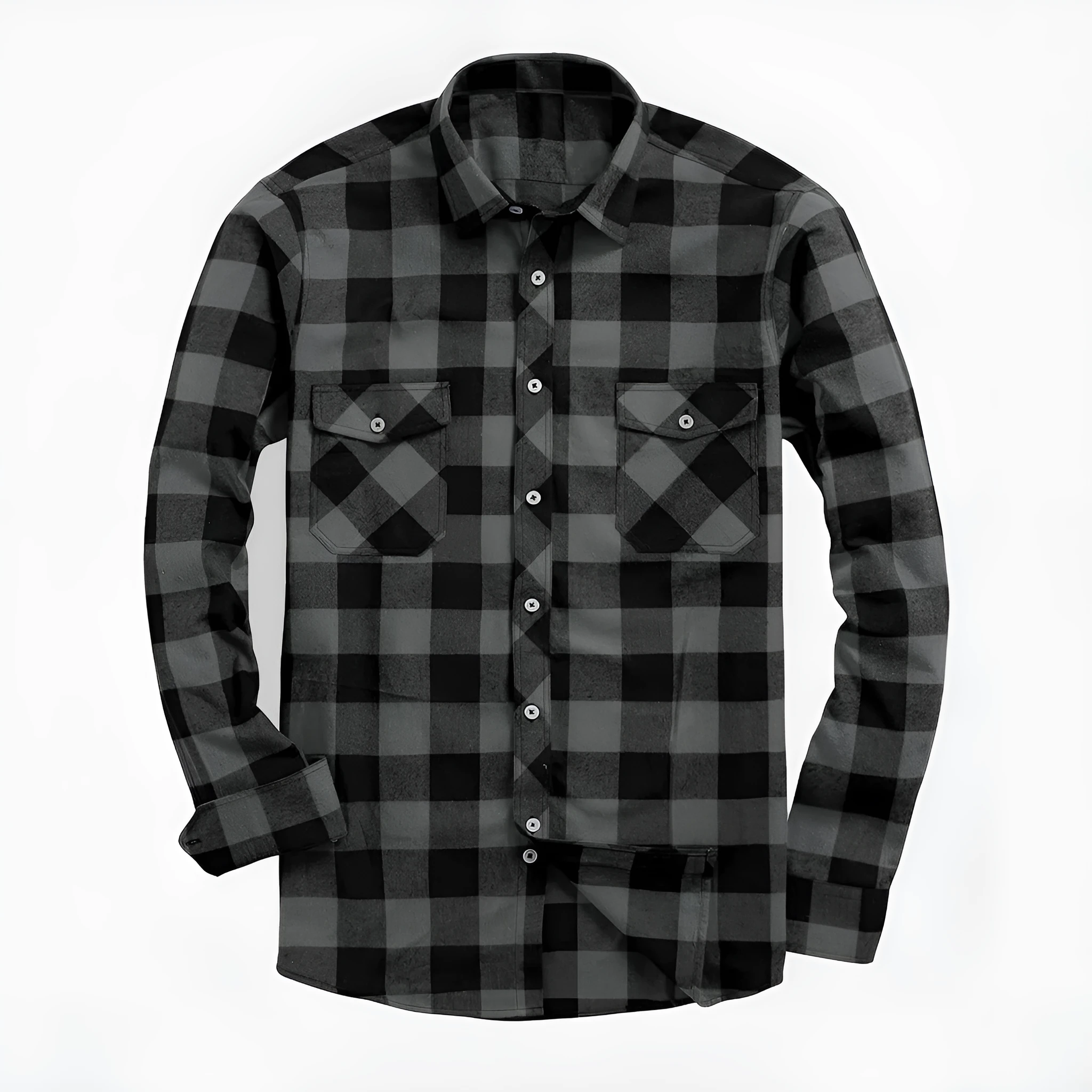 Flannel Plaid Shirt for Men All Seasons Versatile Loose Fit Long Sleeve Cardigan Style in Multiple Colours Black Blue White Red Orange Purple Yellow Green and Sizes S M L XL XXL XXXL