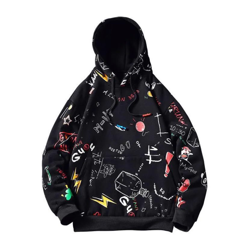 Loose hooded man pullover sleeveless hoodie in black with round neck and no collar