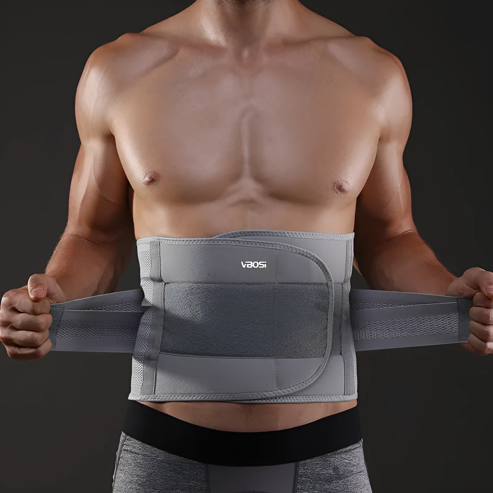 Adjustable waist support belt for outdoor sports in black, suitable for weightlifting and basketball