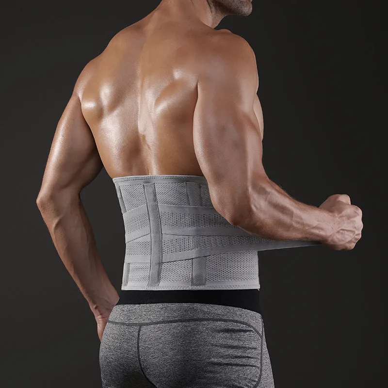 Adjustable waist support belt for outdoor sports in black, suitable for weightlifting and basketball