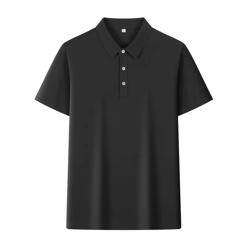 5A antibacterial Solona polo shirt cool feeling solid colour short sleeve cotton work top in black