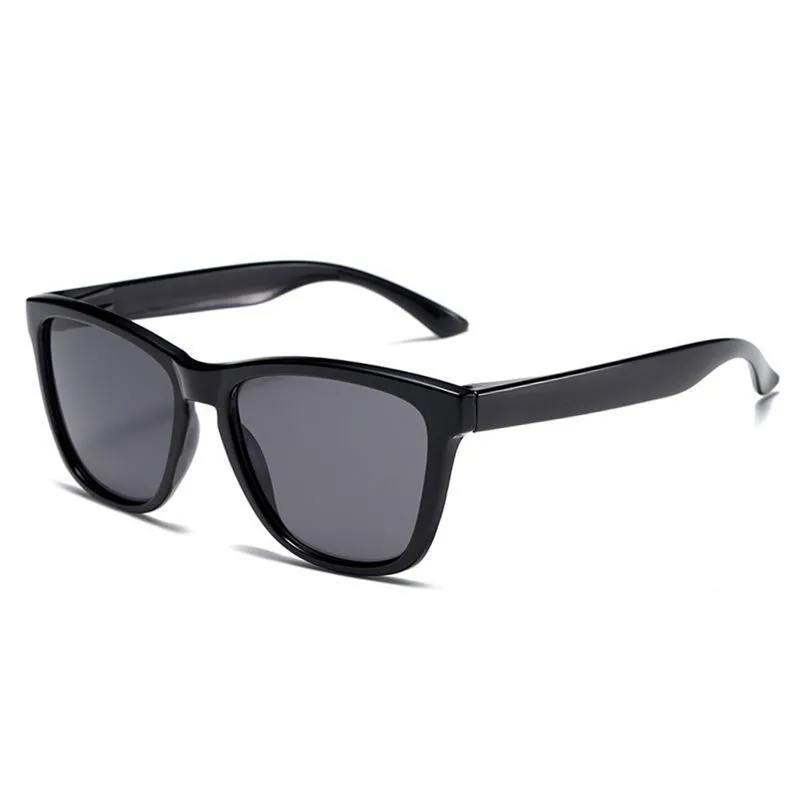 Sun protection glasses with plastic frames and lenses in a selection of colour finishes.