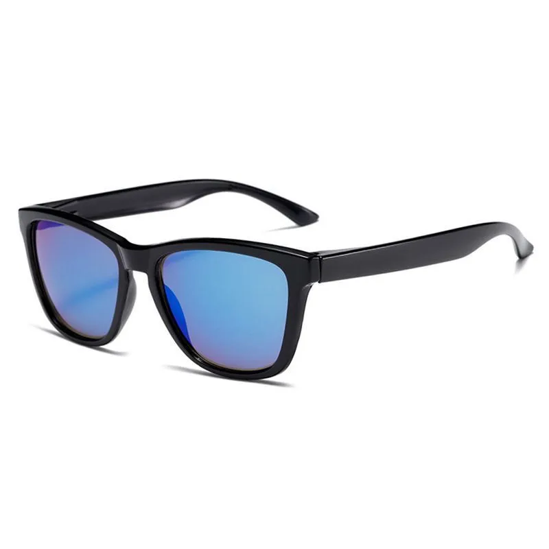 Sun protection glasses with plastic frames and lenses in a selection of colour finishes.