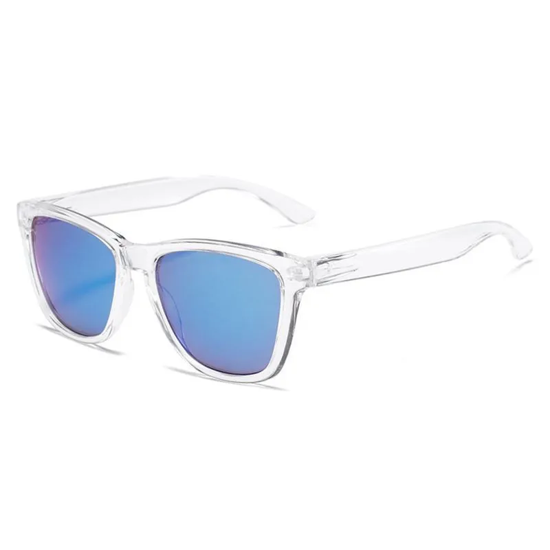 Sun protection glasses with plastic frames and lenses in a selection of colour finishes.