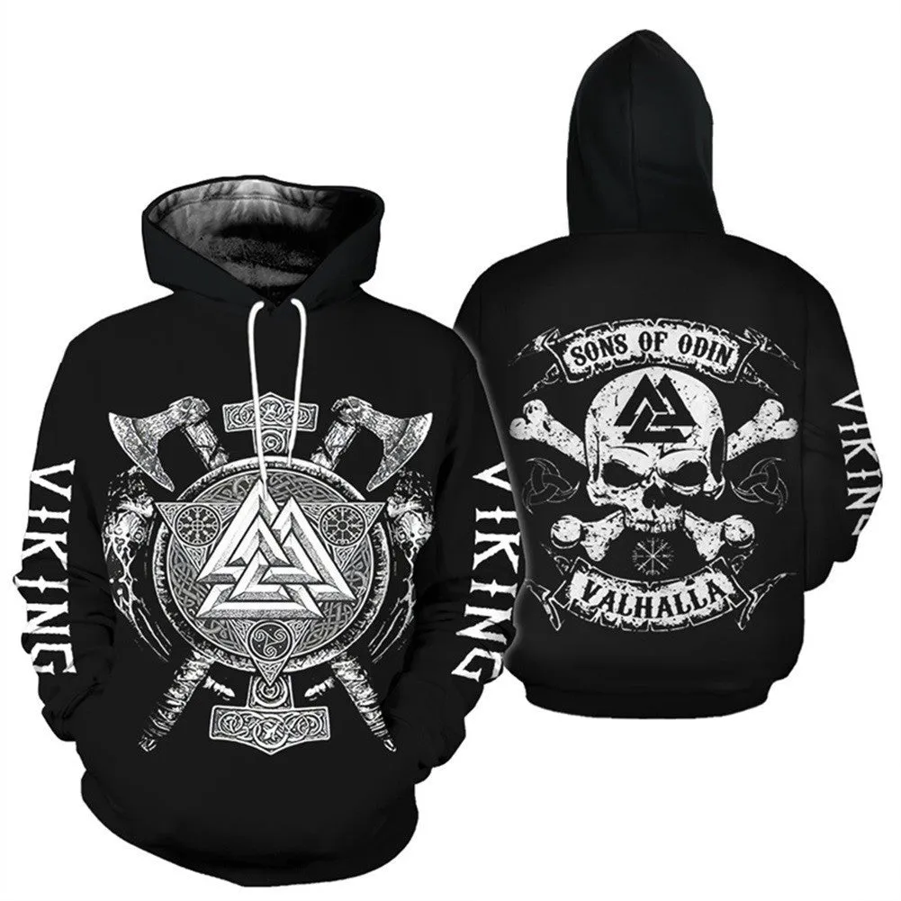 Printed street fashion hoodie for men in loose fit polyester fibre pullover style