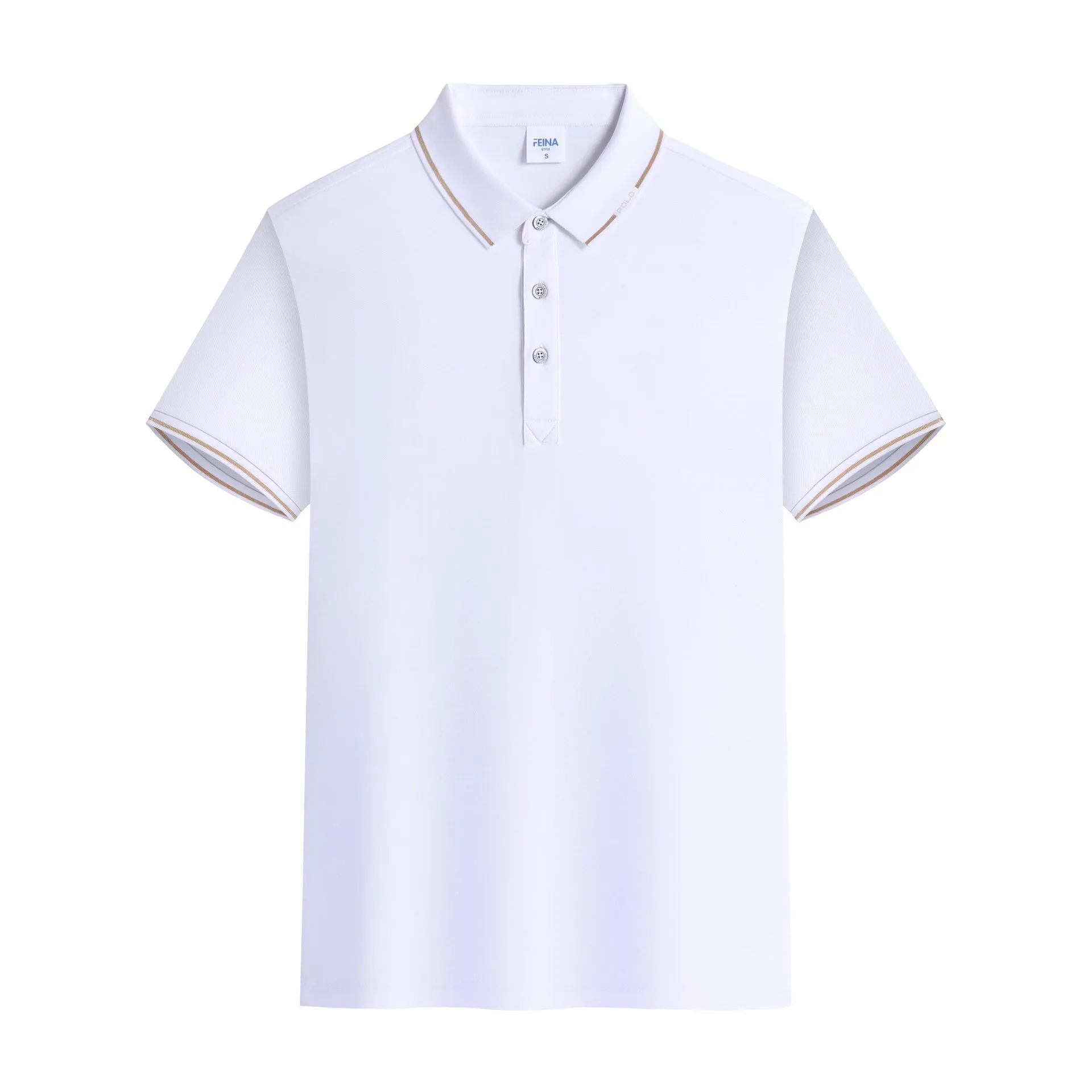High-end solid colour cotton short-sleeved polo shirt for summer sports, shown in black