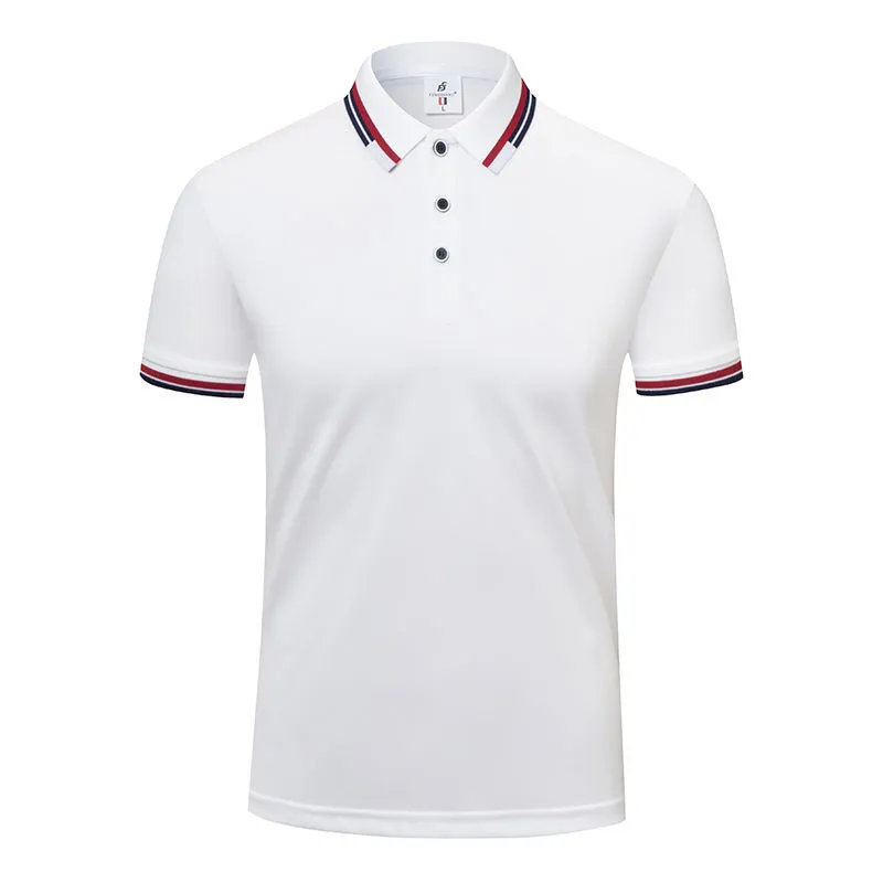190g ice cotton lapel short sleeve top in bean green colour, front view, casual wear