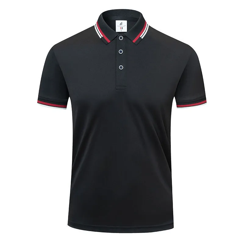 190g ice cotton lapel short sleeve top in bean green colour, front view, casual wear