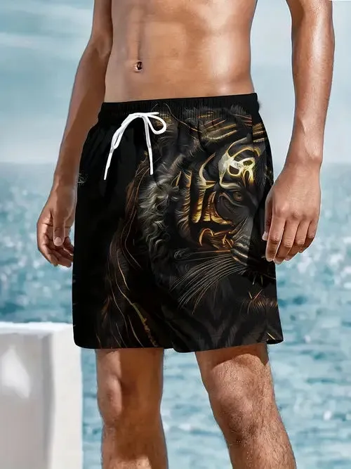 Casual loose fit polyester shorts in eight colours, sizes S to 2XL, breathable for summer