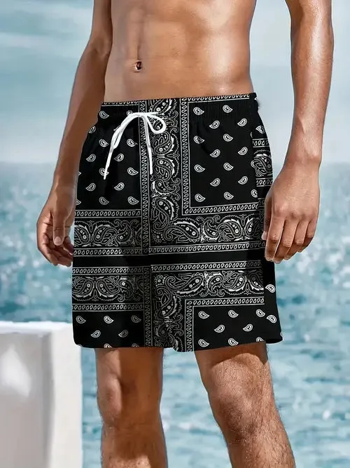 Casual loose fit polyester shorts in eight colours, sizes S to 2XL, breathable for summer