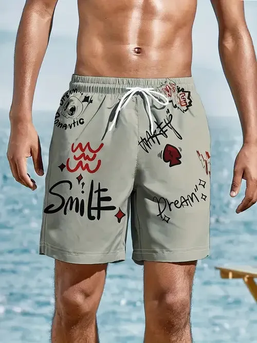 Casual loose fit polyester shorts in eight colours, sizes S to 2XL, breathable for summer