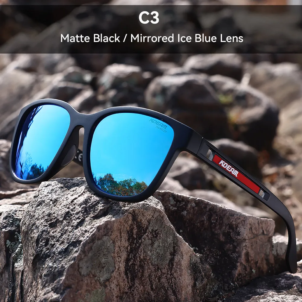 Outdoor sports sunglasses with metal hinges and TAC lenses in retro design