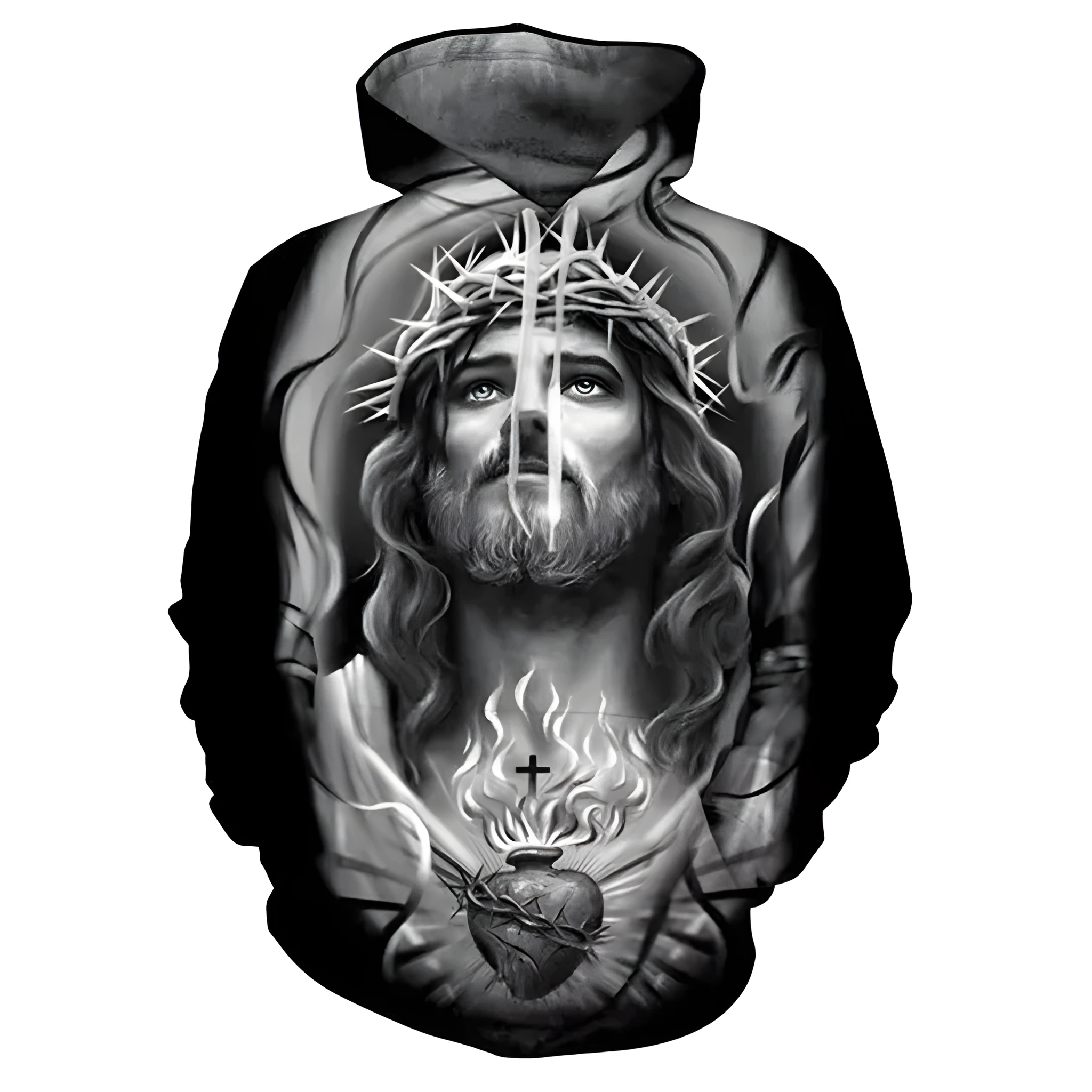 Men's hooded 3D digital printing sweater loose fit polyester long sleeve pullover Asian sizes S-5XL multiple colours