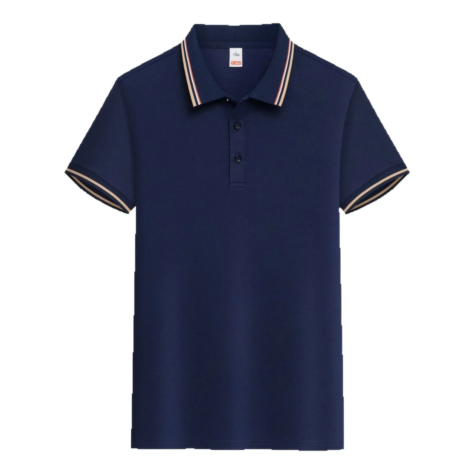 Summer short-sleeved polo shirt with lapel in combed cotton viscose blend, available in multiple colours and sizes M to 4XL
