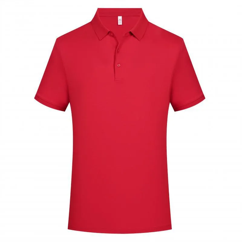 Men's solid colour cotton lapel polo shirt with short sleeves in slim fit