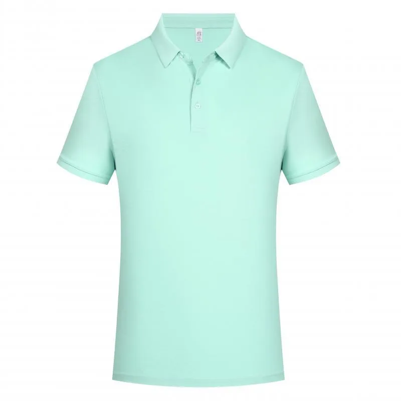 Men's solid colour cotton lapel polo shirt with short sleeves in slim fit