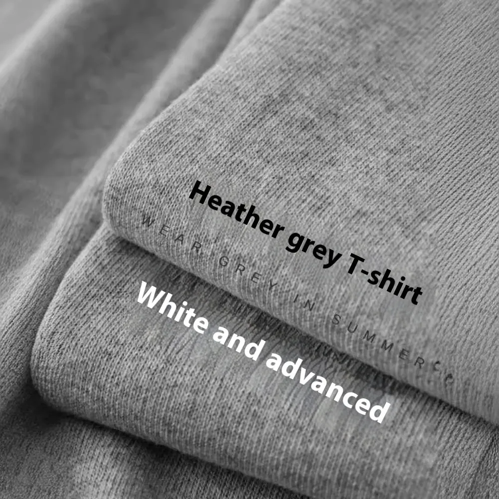 Loose half sleeve bottoming shirt in 260g heavy pure cotton with small American neckline, shown in ivory white