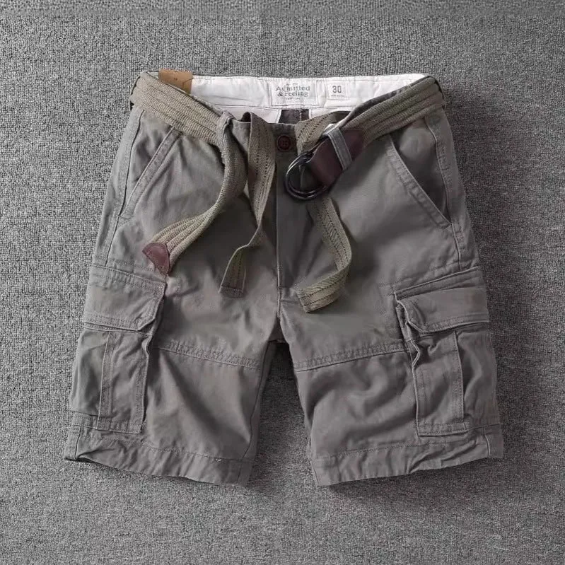 Retro heavy casual cotton overalls pants with button fly in army green
