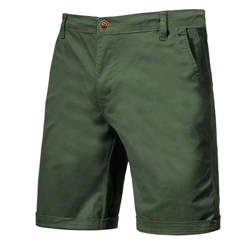 Cotton camping shorts plus size straight-leg slim cropped pants in army green