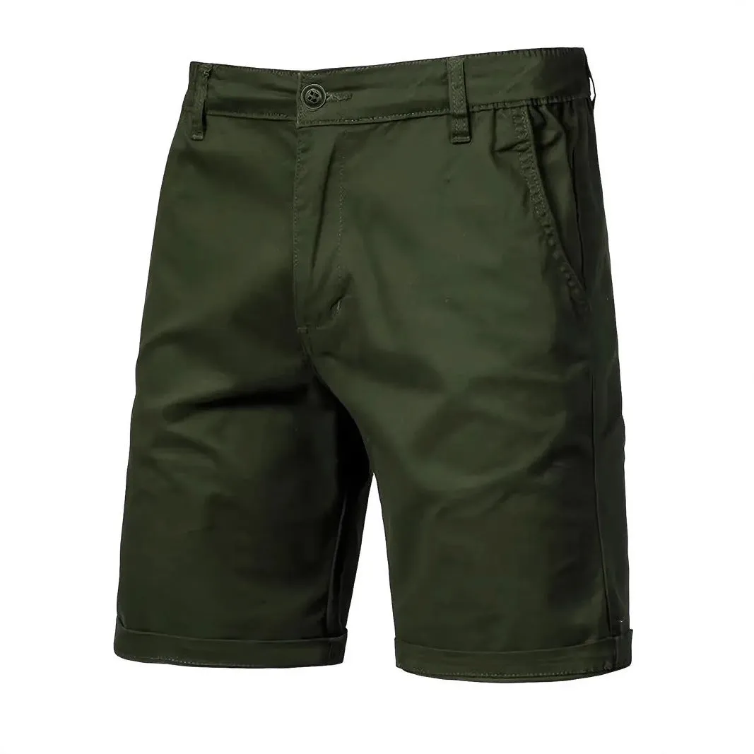 Cotton camping shorts plus size straight-leg slim cropped pants in army green