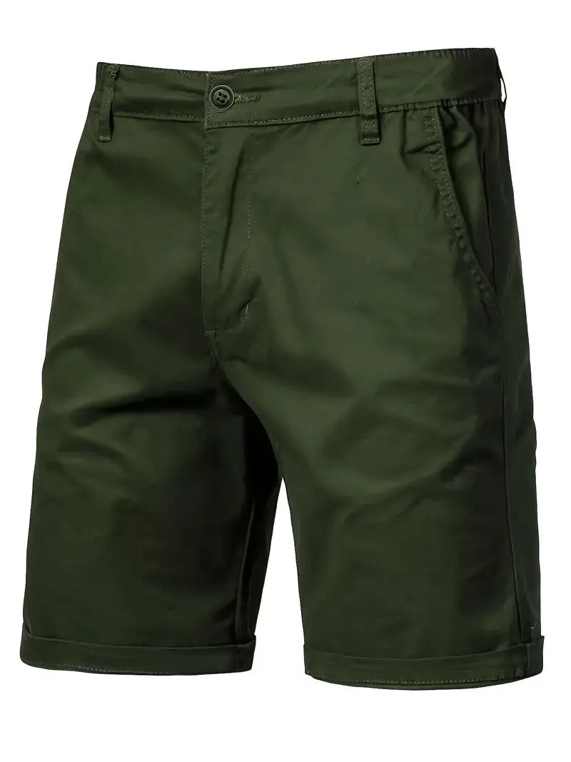 Cotton camping shorts plus size straight-leg slim cropped pants in army green
