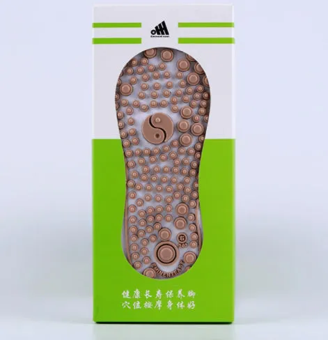 Combed cotton acupoint massage socks with Yongquan and gonad pressure points in black blue and white