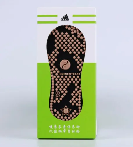 Combed cotton acupoint massage socks with Yongquan and gonad pressure points in black blue and white