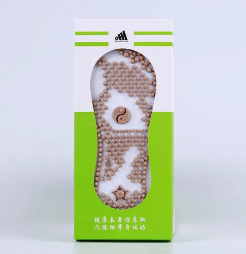 Combed cotton acupoint massage socks with Yongquan and gonad pressure points in black blue and white