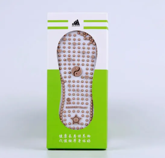 Combed cotton acupoint massage socks with Yongquan and gonad pressure points in black blue and white