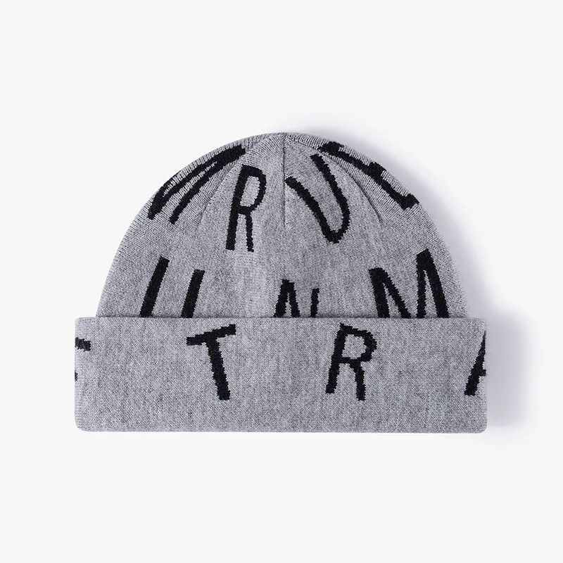 Men's cashmere winter dome hat in black, 54-60cm free size with 7cm flange