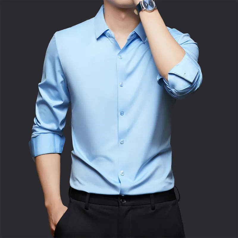 Seamless elastic long sleeve shirt in cardigan style available in multiple colours