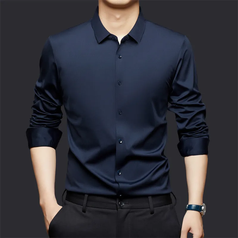 Seamless elastic long sleeve shirt in cardigan style available in multiple colours