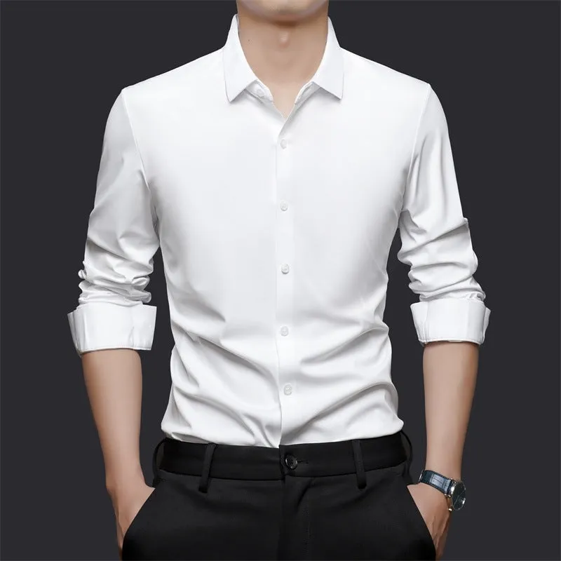 Seamless elastic long sleeve shirt in cardigan style available in multiple colours