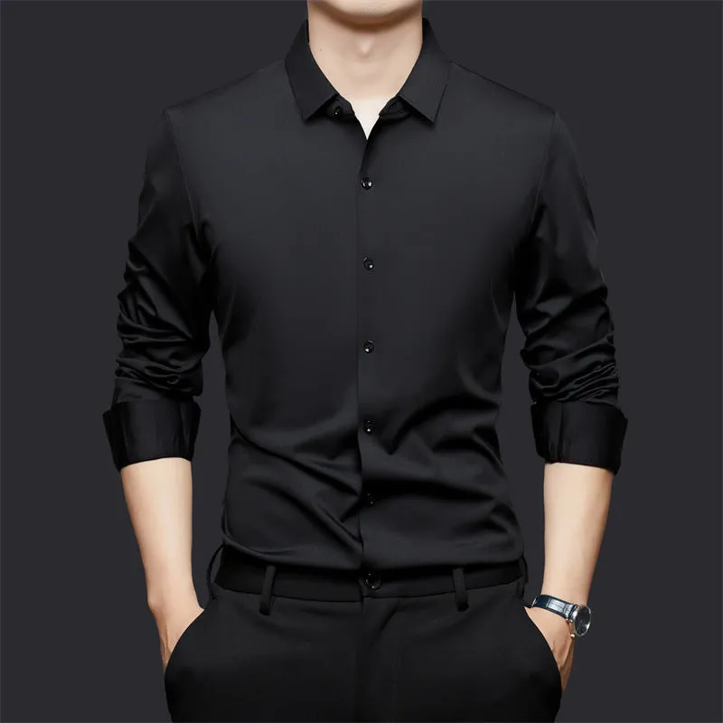 Seamless elastic long sleeve shirt in cardigan style available in multiple colours