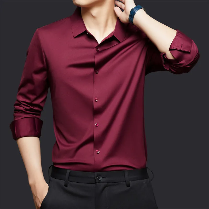 Seamless elastic long sleeve shirt in cardigan style available in multiple colours