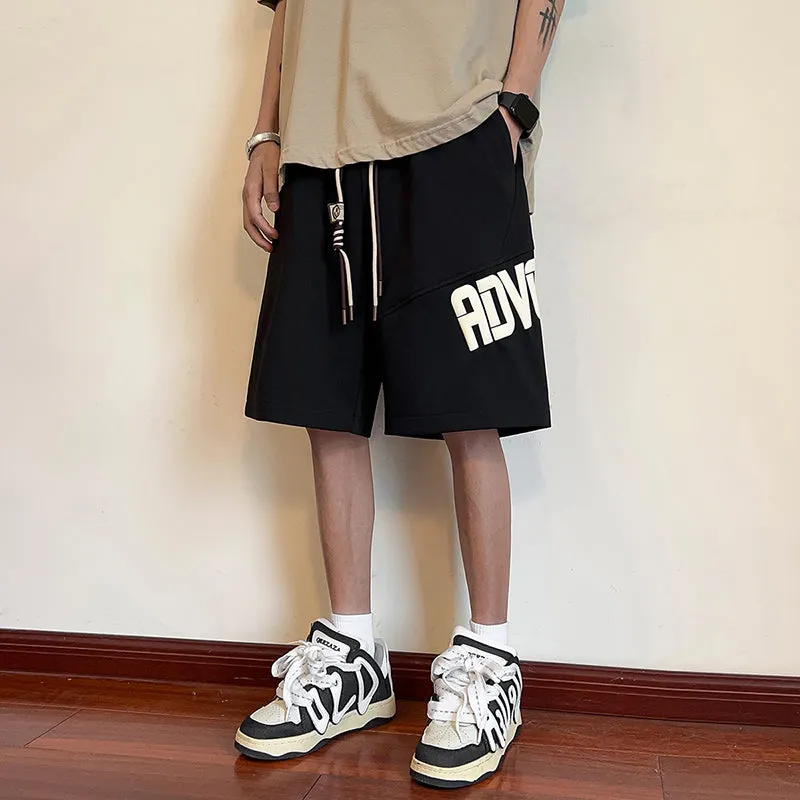 Loose high-waist polyester sports shorts in beige, black, coffee colour, and green for women