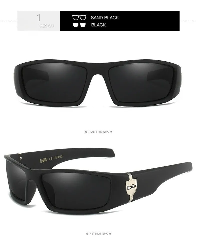 Bandit style West Coast polarized sunglasses G613 model in various colours with box frame