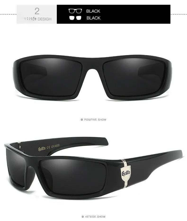 Bandit style West Coast polarized sunglasses G613 model in various colours with box frame
