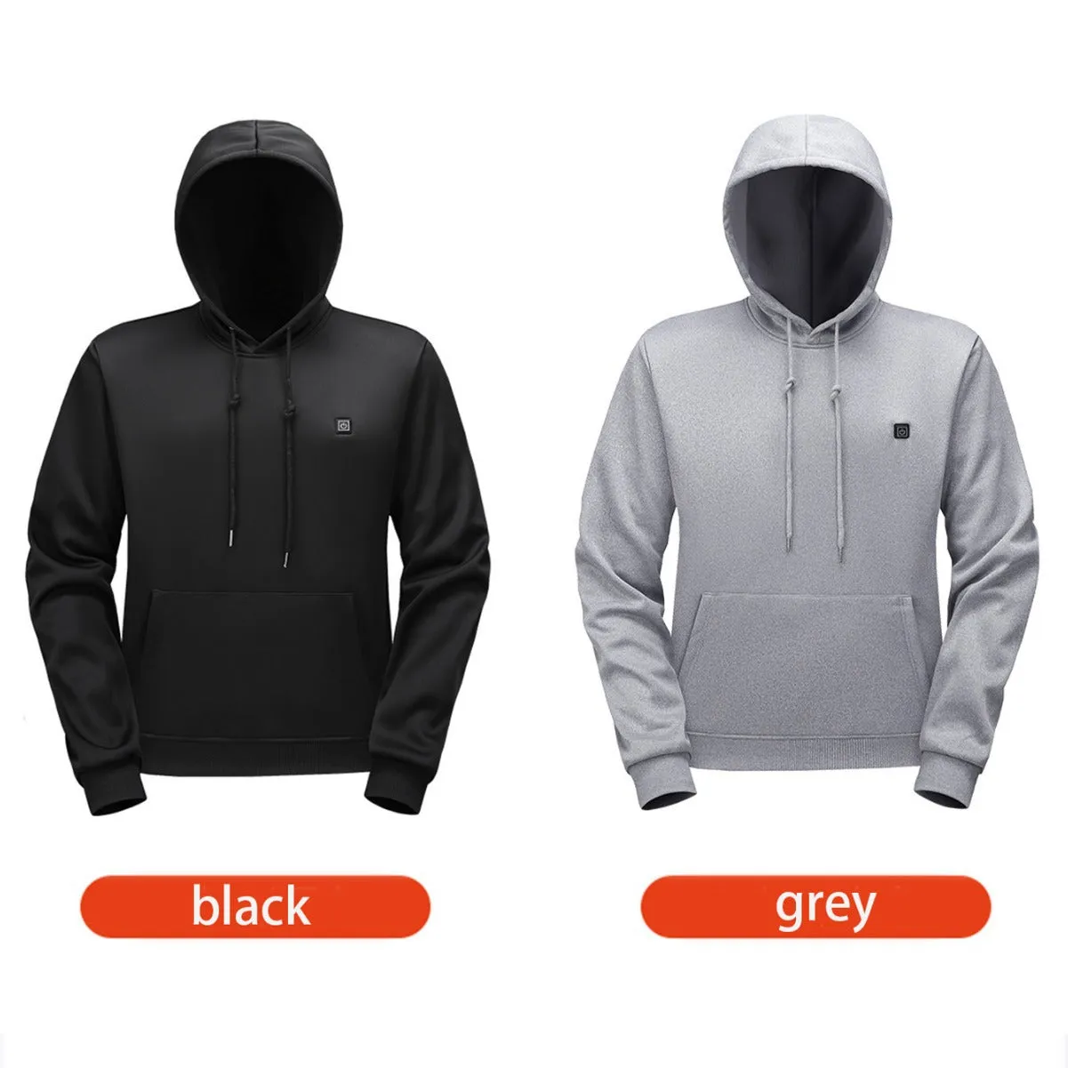 Men's hooded heating sweater black zone 5 cardigan with zipper pockets slim fit long sleeve
