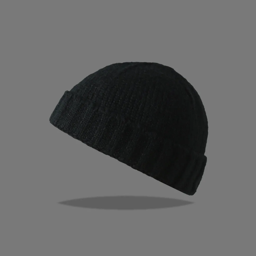Acrylic knitted beanie hat women dome crown elastic cap circumference 56-59cm twelve colours including black beige and navy blue